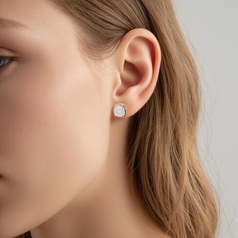 Hip Hop Rapper Moissanite Stud Earrings for Men - 925 Sterling Silver 8mm Fully Iced Out Micro Paved, Chunky Cylindrical Screw Back Earrings for Men Women (Diamond Look) in Saudi Arabia