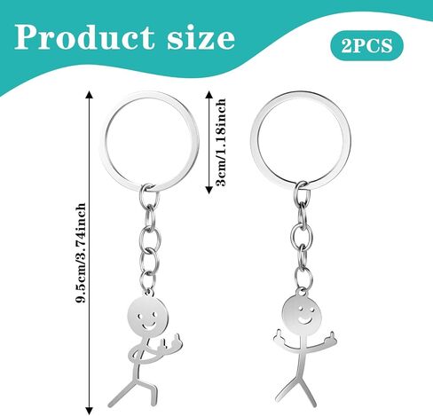 Ouligay 2PCS مطابقة سلاسل المفاتيح مضحك المفاتيح للنساء الاصبع الوسطى كيرينغ، سلاسل المفاتيح متعة الفولاذ المقاوم للصدأ، هدايا باردة للرجال شخصية هدايا الصداقة المسافة للأزواج الأصدقاء الأخوة in Saudi Arabia