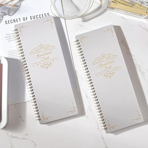 Appointment Book – Undated Salon Appointment Book, 2 Column, 11.5" x 4.7", Daily/HourlyPlanner with 200 Pages, 6 AM - 9 PM, 15 Minute Intervals Day Planner, Twin-Wire Binding, Hardcover - Gray in Saudi Arabia