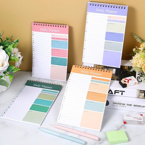 10 Pcs Daily To Do List Notebook 5" x 8" Daily Planner 30 Sheets Spiral to Do List Notebook for Classroom Office Plan Work Schedule Checklist in Saudi Arabia