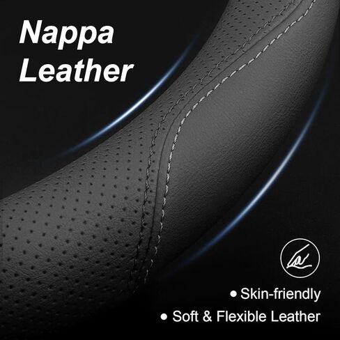 Steering Wheel Cover for Chevy Silverado 1500 2500 3500, 14.5″-15″Car Steering Wheel Cover with Non-Slip Breathable (Black) in Saudi Arabia