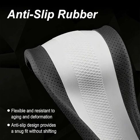 Steering Wheel Cover for Chevy Silverado 1500 2500 3500, 14.5″-15″Car Steering Wheel Cover with Non-Slip Breathable (Black) in Saudi Arabia