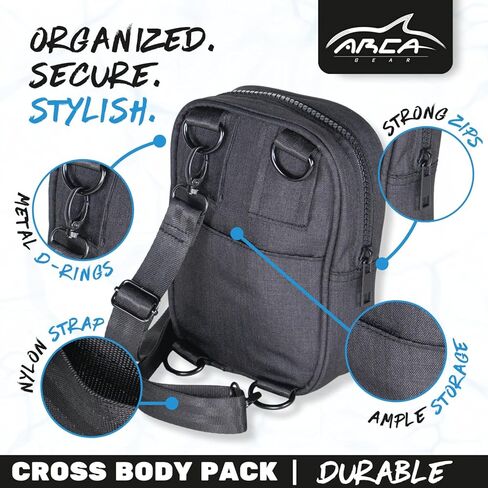 مجموعة Arca Gear Cross Body Pack + RFID - كل ما تحتاجه، لا شيء آخر - منتصف الليل in Kuwait
