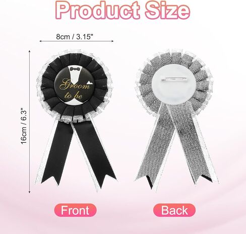 PATIKIL Groom to Be Pins, Bridal Wedding Tinplate Badge Pin for Bridal Bachelorette Shower Engagement Party Decorations Supplies, Black in Saudi Arabia