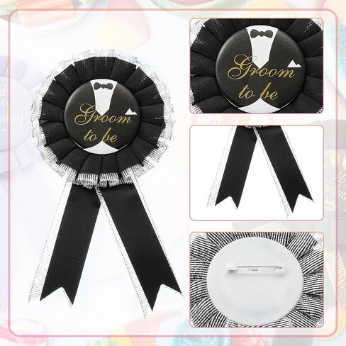 PATIKIL Groom to Be Pins, Bridal Wedding Tinplate Badge Pin for Bridal Bachelorette Shower Engagement Party Decorations Supplies, Black in Saudi Arabia