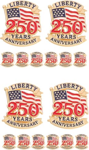 LUOZZY 16 Pcs USA Flag Brooch Pins for 2026 American 250th Anniversary Patriotic Lapel Badge Memorial Decorations in Saudi Arabia