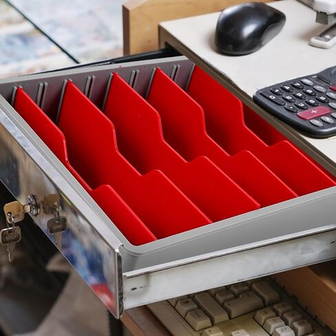 Cash Register Money Drawer Supermarket Cash Organizer Cash Drawer Tray Coin Tray Cash Drawer Organizer Teller Cash Tray Store Register Till Drawer Insert Cash Drawer Under Counter in Kuwait