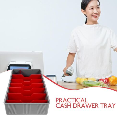 Cash Register Money Drawer Supermarket Cash Organizer Cash Drawer Tray Coin Tray Cash Drawer Organizer Teller Cash Tray Store Register Till Drawer Insert Cash Drawer Under Counter in Kuwait