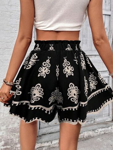 المرأة طباعة الرباط Flowy البسيطة Skort in Saudi Arabia