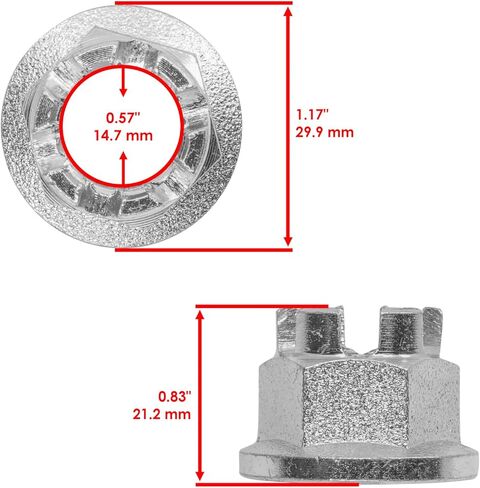 Replacement For Castle Nut for Honda Rancher 400 TRX400FA TRX400FGA 2004-07 Front Wheel Axle 2x Mod-C26C-10428 in Saudi Arabia
