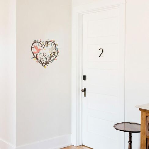 Vineland Metal Hummingbird Wall Art, 11.6" x 11" Heart Shaped Hollow Design Decor, Colorful Iron Outdoor & Indoor Wall Sculpture with Mounting Hardware for Home Bedroom Living Room (pink-white) in Saudi Arabia
