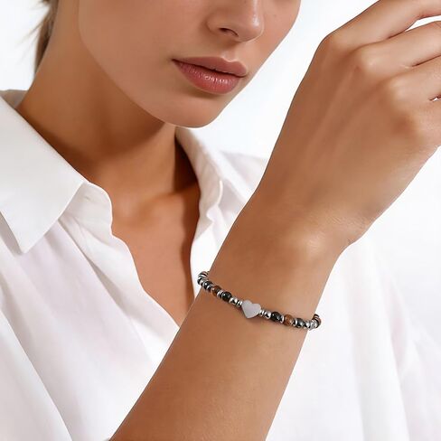 Jardme Natural Healing Crystals Bracelets for Women, Anxiety Relief Triple Protection Good Luck, Kalm Bracelet, Inspirational Spiritual Jewelry Gift for Friends Daughter Mom 6.5+2 Inches in Saudi Arabia