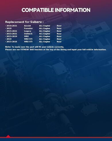 KAX 512536 زوج محمل العجلات الخلفية متوافق مع Subaru Outback 2015-2021، Subaru Legacy 2015-2021، Ascent 2019-2021، Subaru Forester 2019، WRX 2015-2019، 5 العروات in Kuwait
