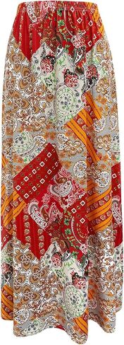Women's Casual Skirts High Waisted Pleated A Line Swing Skirts Vintage Floral Skirts in Saudi Arabia