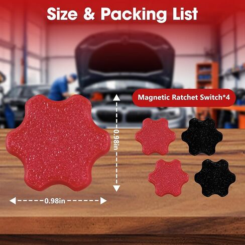 مقبض مفتاح السقاطة المتوافق مع Keymarx لسقاطة M12 - ملحق مقبس محرك قابل للعكس 3/8 بوصة مع زر ملتوي مغناطيسي - حزمة استبدال الأدوات الإضافية للميكانيكا والأعمال اليدوية (عبوتان) in Kuwait