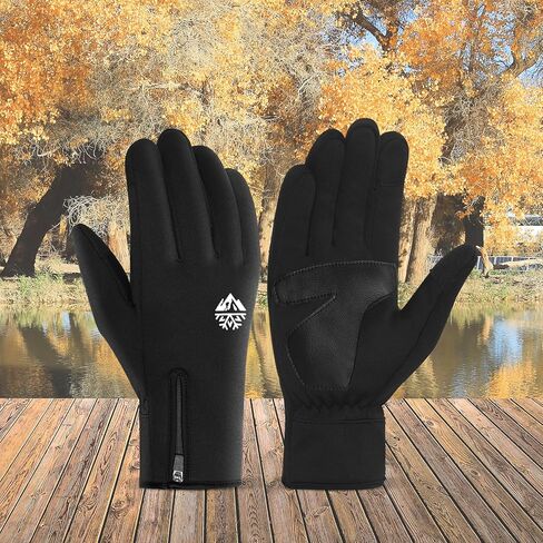 Winter Thermal Gloves for Men & Women, Waterproof with Touchscreen Fingers, Adjustable Zippered Wrist for Cold Weather Activities in Saudi Arabia