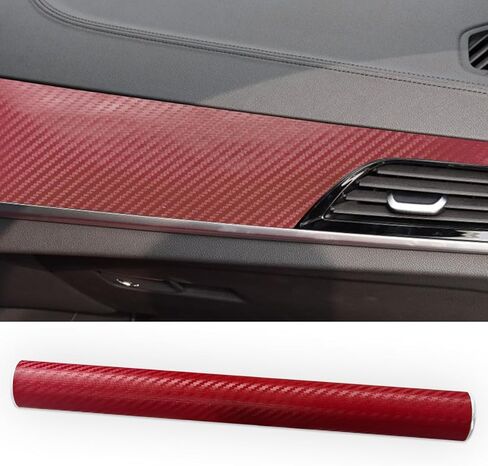 Car 3D Carbon Fiber Vinyl Wrap Sticker Decal, 5FT x 1FT Air Release Self Adhesive Auto DIY Decoration Decal, Scratch Resistance Waterproof Vehicle Interior Exterior Wrap Roll Film (Purple) in Saudi Arabia
