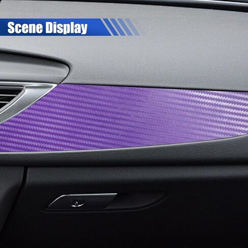 Car 3D Carbon Fiber Vinyl Wrap Sticker Decal, 5FT x 1FT Air Release Self Adhesive Auto DIY Decoration Decal, Scratch Resistance Waterproof Vehicle Interior Exterior Wrap Roll Film (Purple) in Saudi Arabia