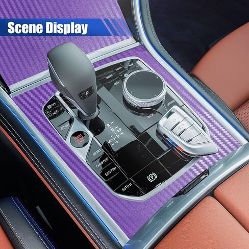Car 3D Carbon Fiber Vinyl Wrap Sticker Decal, 5FT x 1FT Air Release Self Adhesive Auto DIY Decoration Decal, Scratch Resistance Waterproof Vehicle Interior Exterior Wrap Roll Film (Purple) in Saudi Arabia