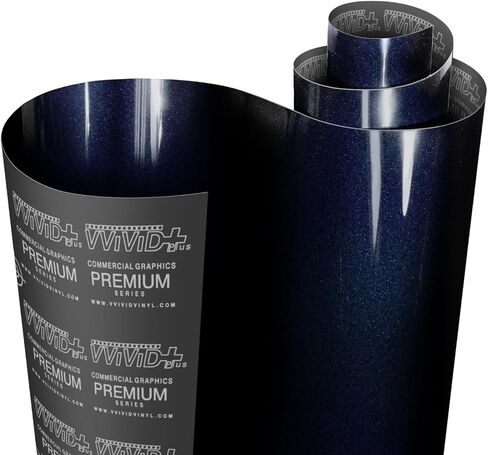 VViViD+ Ultra Gloss Cosmic Blue Vinyl Wrap Premium Paint Replacement Film Roll with Nano Air Release Technology, Stretchable Protective Cap Liner, Self Adhesive (10ft x 4.9ft) in Saudi Arabia