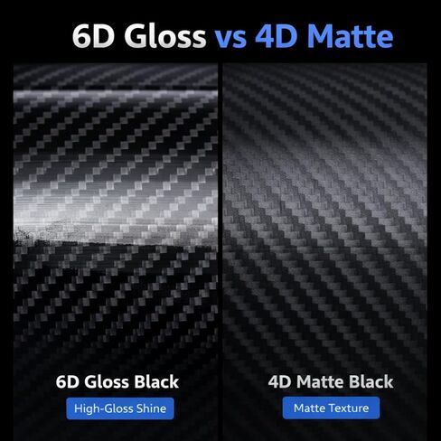 IZEM Carbon Fiber Vinyl Tape Kit for Cars – 2-Pack 6D Gloss Black & 4D Matte Black, 2"×33ft + 4"×16ft – Waterproof Car Wrap, Scratch Protection, Easy Install with Squeegee & Microfiber Cloth in Saudi Arabia