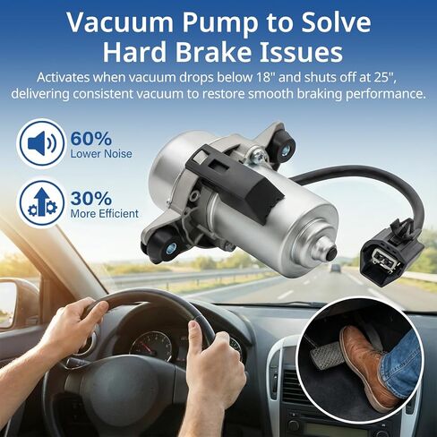 12V Brake Booster Vacuum Pump Kit with Installation Accessories Universal High-Performance 18'' to 25'' Electric Vacuum Pump for Brake Booster EVP28 in Saudi Arabia