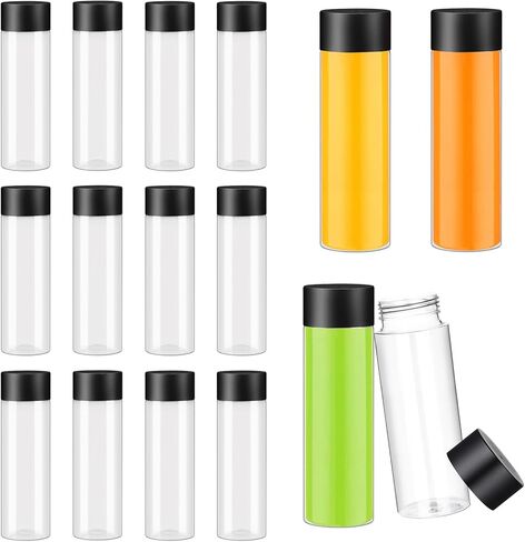 16 PCS Empty Sensory Bottles with Lids, 10 oz/ 284 ml Clear Plastic Reusable Leakproof Decorative Water Bottles for DIY Sensory Crafts Classroom Handmade Party Supply in Saudi Arabia
