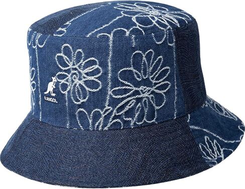 Kangol Denim Mash Up Bucket - Medium Blue Floral/XL Bucket Hat in Saudi Arabia