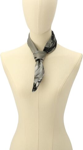 AllSaints Women's Ione Charcoal Grey Bandana, 100% Silk Head Scarf, Lightweight Fabric Accessory in Saudi Arabia