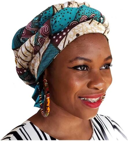 African Print Modu Hat - Pre-tied Head wrap in Kuwait