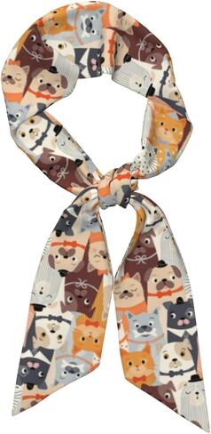 وشاح محفظة لطيف للنساء طويل ورقيق من الساتان وشاح الرأس وأوشحة الرقبة للشعر لإكسسوارات الموضة in Kuwait