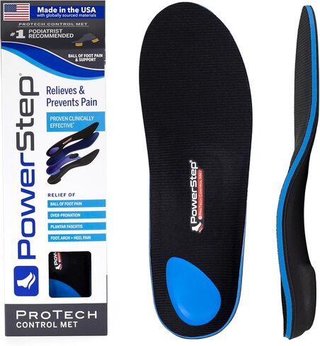 PowerStep ProTech Control Met Orthotics - Full Length Shoe Insoles for Metatarsal Foot Pain & Plantar Fasciitis - Made in USA Inserts for Overpronation & Ball of Foot Pain Relief (M 11-11.5) in Saudi Arabia