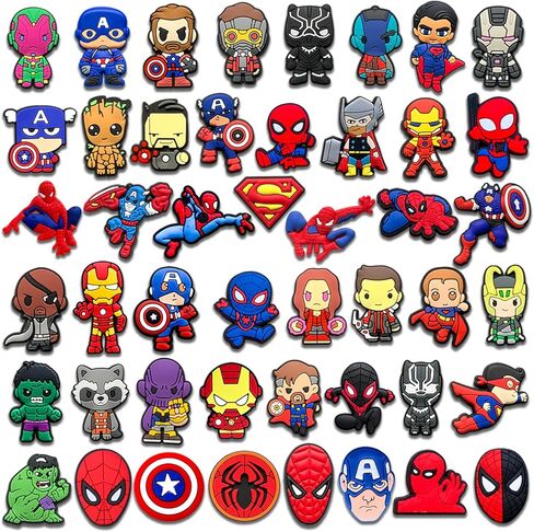 45 قطعة من سحر الأحذية الكرتونية لصنادل Croc Clogs سوار معصم النعال، سحر تزيين الأحذية المختلفة لصالح الحفلات in Kuwait