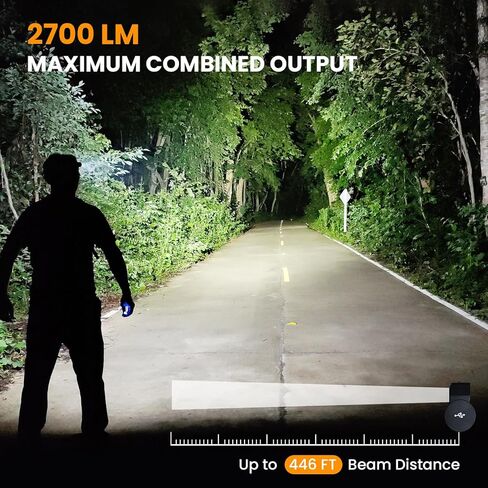 sofirn HS20 LED Headlamp Rechargeable, 2700 High Lumen Headlight, Super Bright Headlamp with Floodlight and Spotlight, USB C Charging Port for Hard Hat, Hiking, Camping, Emergency in Kuwait