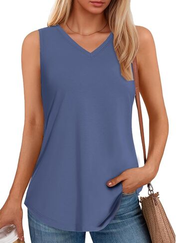 سترة علوية نسائية فضفاضة من SMENG بحاشية منحنية بدون أكمام ورقبة واسعة أساسية بعامل حماية من الأشعة فوق البنفسجية 50+ in Kuwait