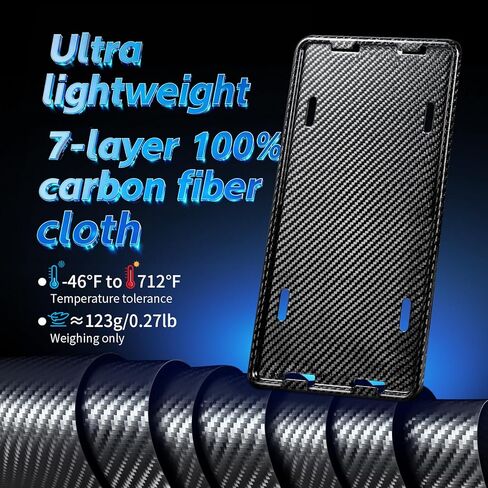 100% Carbon Fiber License Plate Frame,New Full Carbon Fiber snap-on 4 Hole License Plate Frame,unobstructed View,with Screw Caps, Anti-Vibration Pads in Saudi Arabia