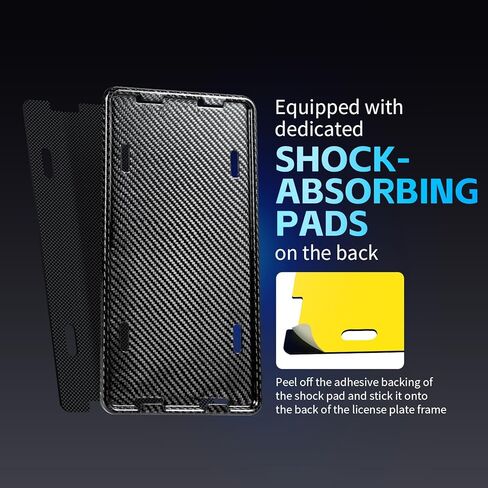 100% Carbon Fiber License Plate Frame,New Full Carbon Fiber snap-on 4 Hole License Plate Frame,unobstructed View,with Screw Caps, Anti-Vibration Pads in Saudi Arabia