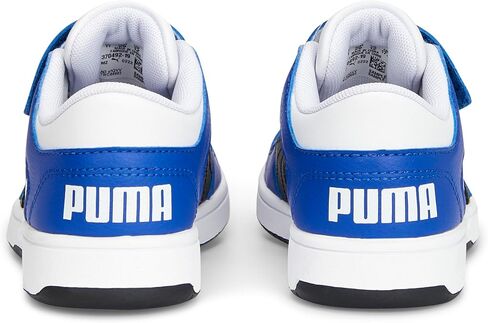 Puma Unisex-Child, Rebound Layup Lo Hook and Loop, Puma White-Puma Black-Royal Sapphire, Little Kid, 13 in Saudi Arabia