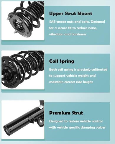 SCITOO Front Pair Strut & Spring Complete Assembly Compatible with 2010-2012 for Lincoln MKS Complete Struts 11545 11546 in Saudi Arabia