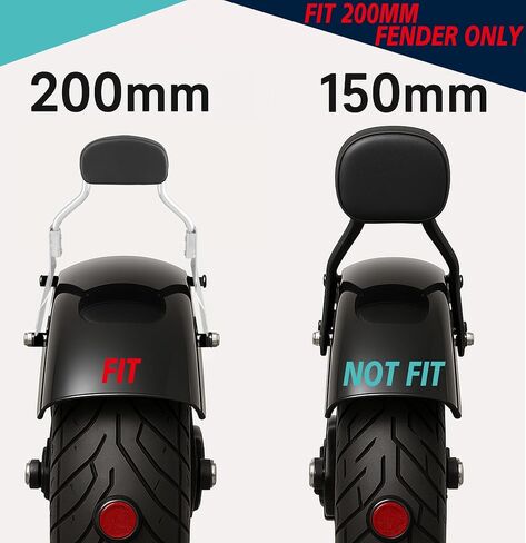 YHMOTO Chop Short Height Passenger Backrest Sissy Bar Fit 200mm Fender Compatible with 2006-2017 Harley Softail Fat Boy Night Train (Chrome) in Saudi Arabia
