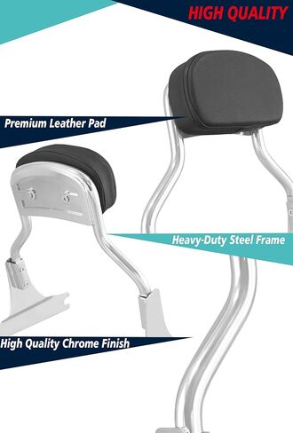 YHMOTO Chop Short Height Passenger Backrest Sissy Bar Fit 200mm Fender Compatible with 2006-2017 Harley Softail Fat Boy Night Train (Chrome) in Saudi Arabia
