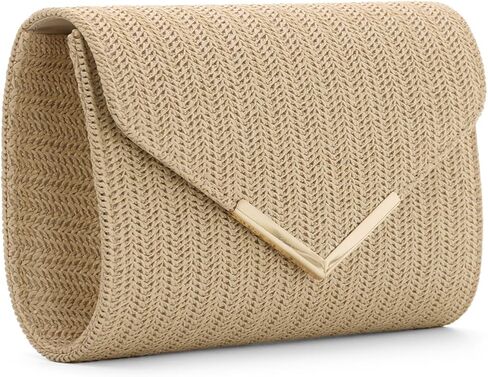 محافظ إمبريير من القش للنساء حقائب يد للشاطئ منسوجة حقيبة مسائية صيفية لحفلات الزفاف والسفر وحفلات السفر 2026 in Kuwait