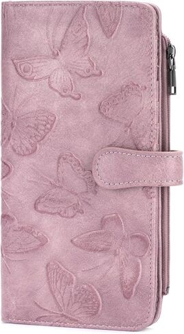 BELTANA RFID Wallet Women Thin Womens Wallet Compact Long Ladies Wallet for Women Butterfly Design (Purple) in Saudi Arabia