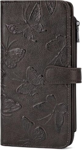 BELTANA RFID Wallet Women Thin Womens Wallet Compact Long Ladies Wallet for Women Butterfly Design (Purple) in Saudi Arabia