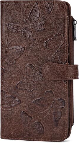 BELTANA RFID Wallet Women Thin Womens Wallet Compact Long Ladies Wallet for Women Butterfly Design (Purple) in Saudi Arabia