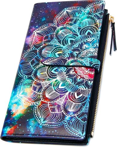 Slim Wallets for Women Credit Card Holder RFID Bifold Clutch Wallets Checkbook with Zipper Pocket in Kuwait