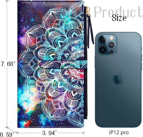 Slim Wallets for Women Credit Card Holder RFID Bifold Clutch Wallets Checkbook with Zipper Pocket in Kuwait