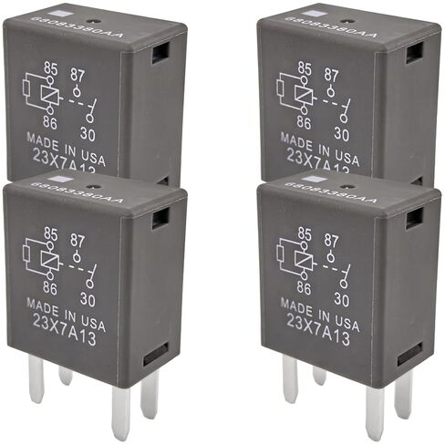 4-Pack 68083380AA 35A 12V 4-Pin SPST Automotive Relay, Fits Select Vehicle Models for Cooling Fan, Fuel Pump, Starting System in Saudi Arabia