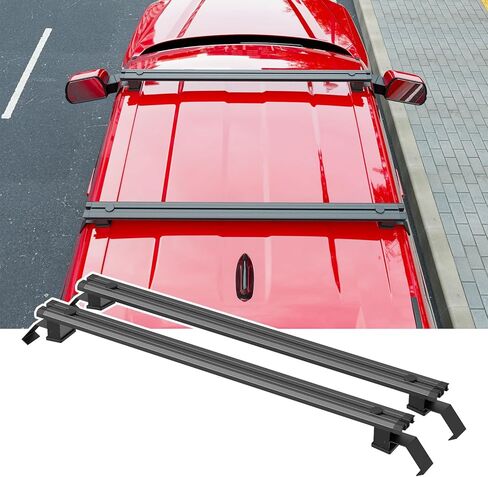 حامل سقفي متقاطع متوافق مع 2021-2026 Ford F150 Crossbar سقف حامل الأمتعة من الألومنيوم لملحقات 2021-2026 Ford F-150 in Kuwait