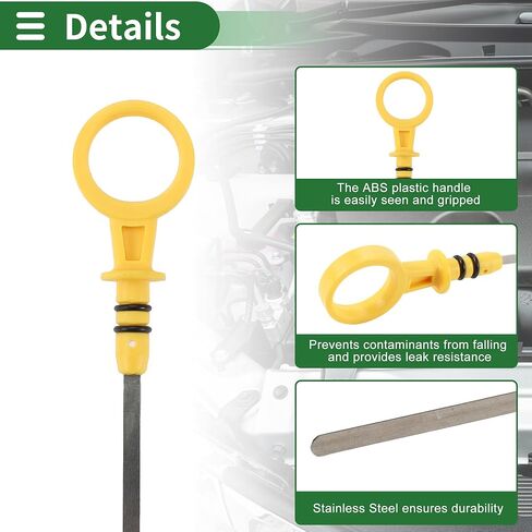 Motoforti Engine Oil Dipstick Oil Level Dip Stick Double Hole Indicator for GMC Yukon V8 294 4.8L 2001-2008 Plastic Yellow in Saudi Arabia
